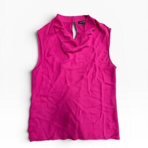 ST JOHN 100% Silk Cowl Neck Sleeveless Blouse